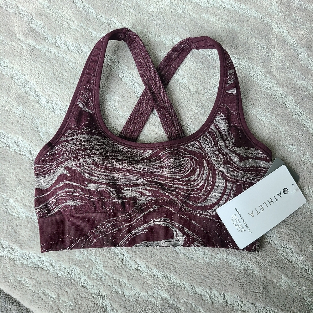 NWT size small Athleta Purple/Silver sports bra